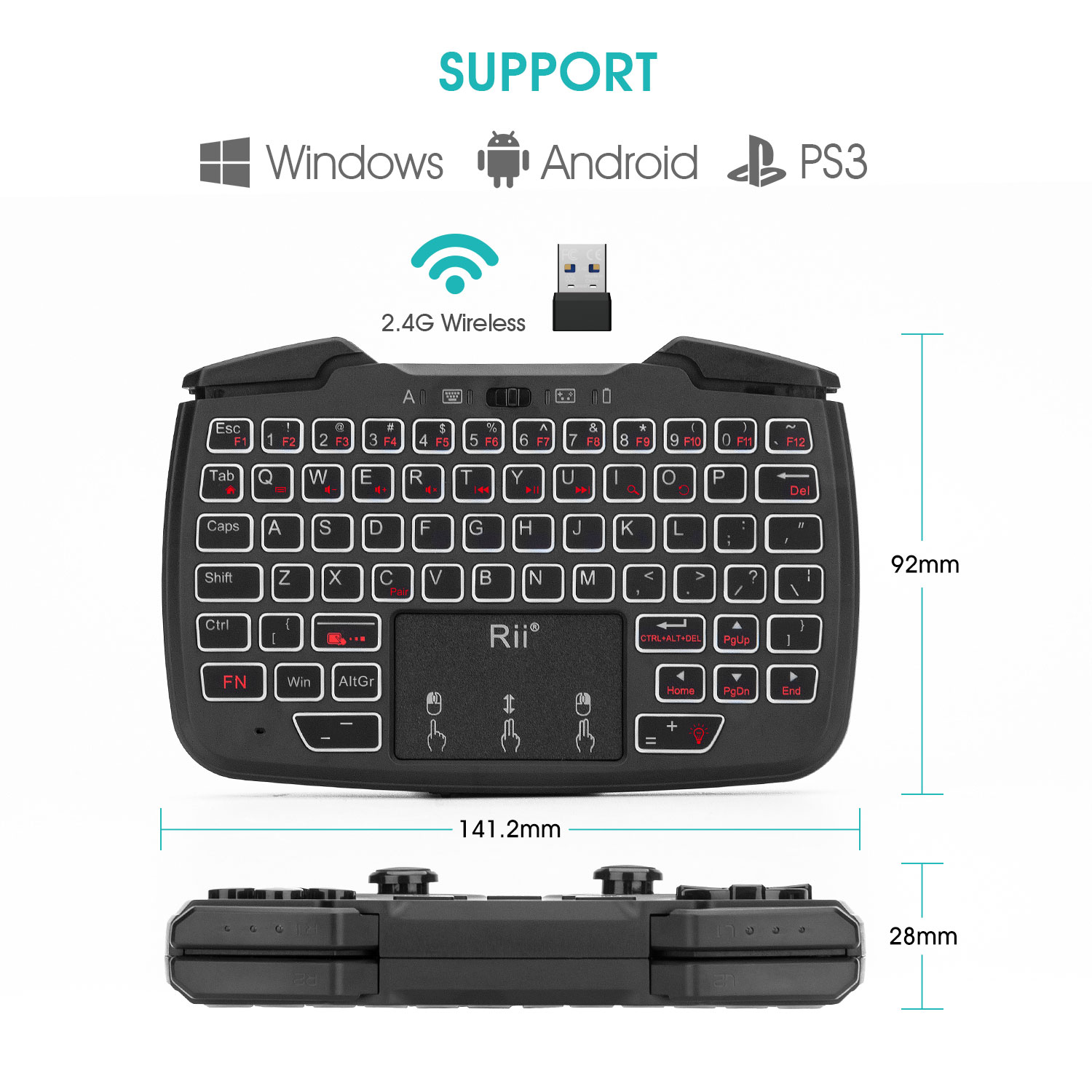 Rii RK707 Controller di Gioco  - Laptop Accessories Combo recensione e prezzo