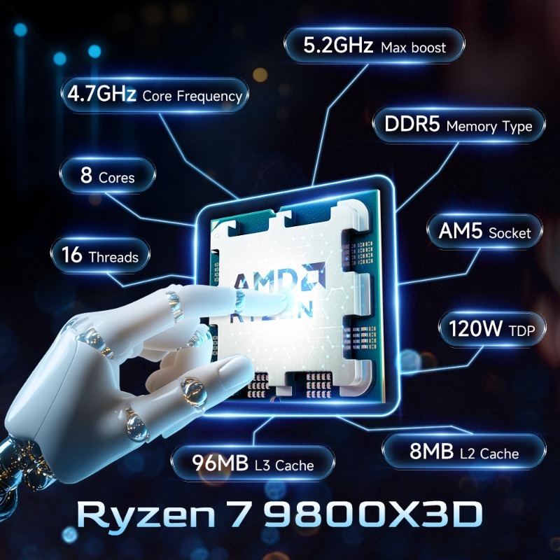 AMD Ryzen 7 9800X3D X3D Cache  - Amd Cpu Ryzen 7 recensione e prezzo